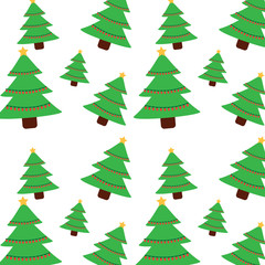 christmas pine tree star lights decoration seamless pattern