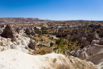 Fototapeta na wymiar Unusual mountain landscape of Cappadocia.
