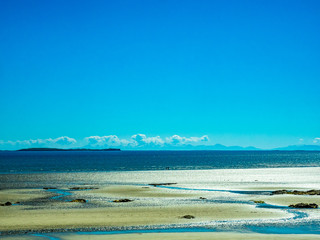 Beautiful view of beach in sun light