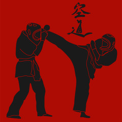 Kudo martial arts fighters illustration