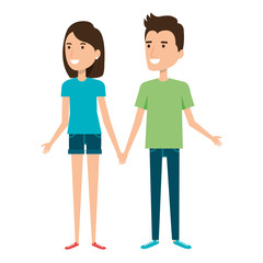 Fototapeta premium lovers couple avatars characters