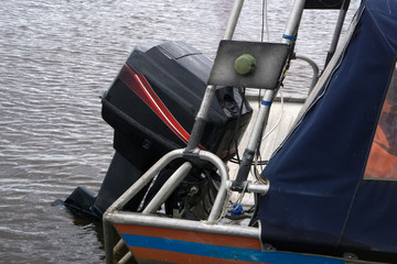 Obraz premium Boats in the harbor. with motor