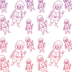 christmas seamless pattern santa claus waving hand happy