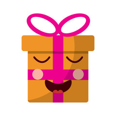 kawaii cartoon gift box happy smile