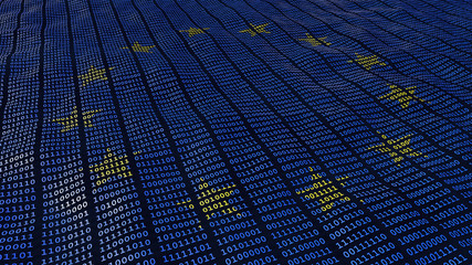 EU Data Protection GDPR bits and bytes - obrazy, fototapety, plakaty
