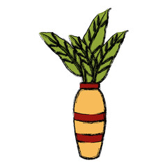 Decorative plant vase icon vector illustration graphic design