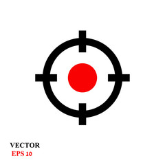 Target icon, sight sniper symbol isolated on white background