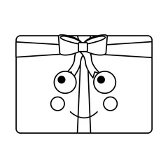 kawaii cartoon gift box happy smile