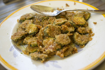 breaded and gratineed zucchini