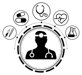 Healthcare modern flat interface vector