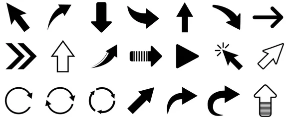 Tuinposter Black arrow vector icon pack © sdecoret
