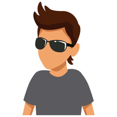 Man with sunglasses cartoon icon vector illustration graphic design