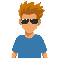 Man with sunglasses cartoon icon vector illustration graphic design