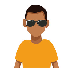 Man with sunglasses cartoon icon vector illustration graphic design