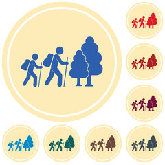 Hiking icon illustration
