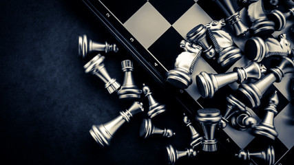 chess board games business and creativity ideas concept