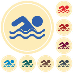 Swimming water sport icon