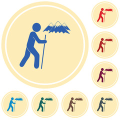 Hiking icon illustration