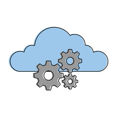 cloud with gears icon