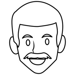 Man face smiling cartoon icon vector illustration graphic design