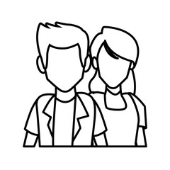 Couple of friends cartoon icon vector illustration graphic design