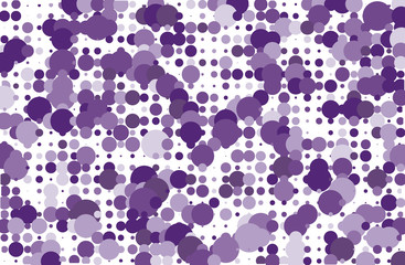 Dotted background with circles, dots, point different size, scale Halftone pattern Purple, violet color Vector illustration  