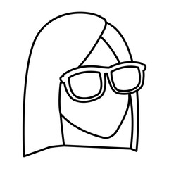 Faceless woman with glasses icon vector illustration graphic design
