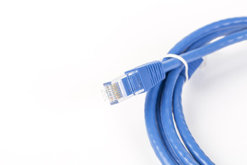 Closeup of network cable