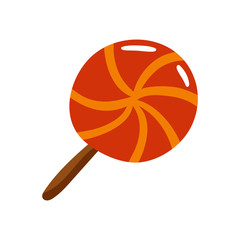 Candy on a stick icon. Halloween sign. Vector Illustration
