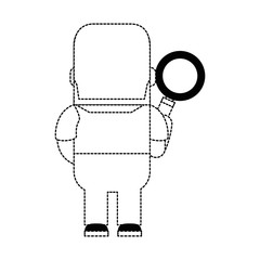 funny man with magnifying glass avatar character