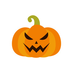 Pumpkin icon. Halloween sign. Vector Illustration