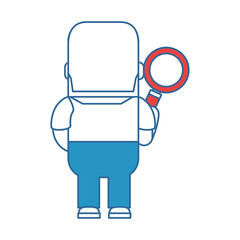 funny man with magnifying glass avatar character