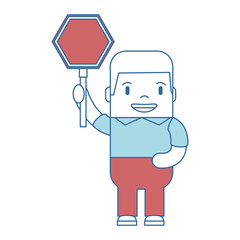 funny man with traffic signal avatar character