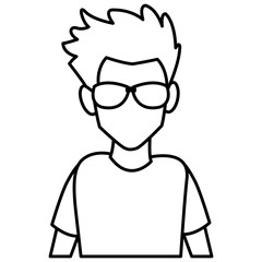 Man with sunglasses cartoon icon vector illustration graphic design