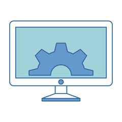 monitor computer with gears