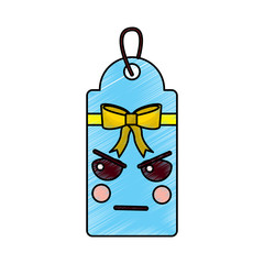 christmas tag kawaii character label cartoon