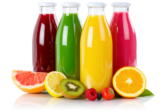 Saft Smoothie Smoothies Flasche Fruchtsaft Frucht Fr&uuml;chte isoliert freigestellt Freisteller