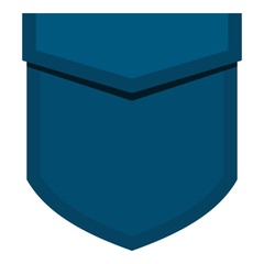 Blue pocket with valve icon isolated