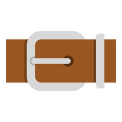Brown elegant leather belt icon isolated