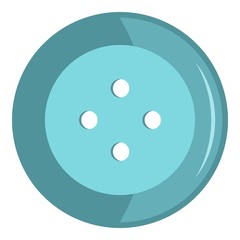 Blue clothing button icon isolated