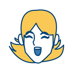 Woman face smiling cartoon icon vector illustration graphic design