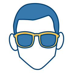Faceless man with glasses icon vector illustration graphic design