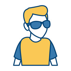 Man with sunglasses cartoon icon vector illustration graphic design