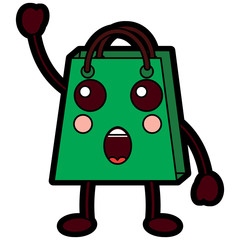 shopping bag character kawaii style