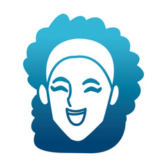 Woman face smiling cartoon icon vector illustration graphic design