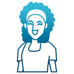 Woman profile smiling cartoon icon vector illustration graphic design