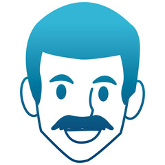 Man face smiling cartoon icon vector illustration graphic design
