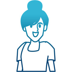 Woman profile smiling cartoon icon vector illustration graphic design