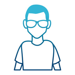 Man with sunglasses cartoon icon vector illustration graphic design