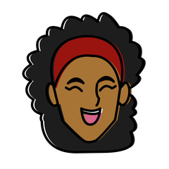 Woman face smiling cartoon icon vector illustration graphic design